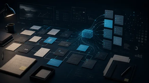 Proceso de trabajo organizado por inteligencia artificial